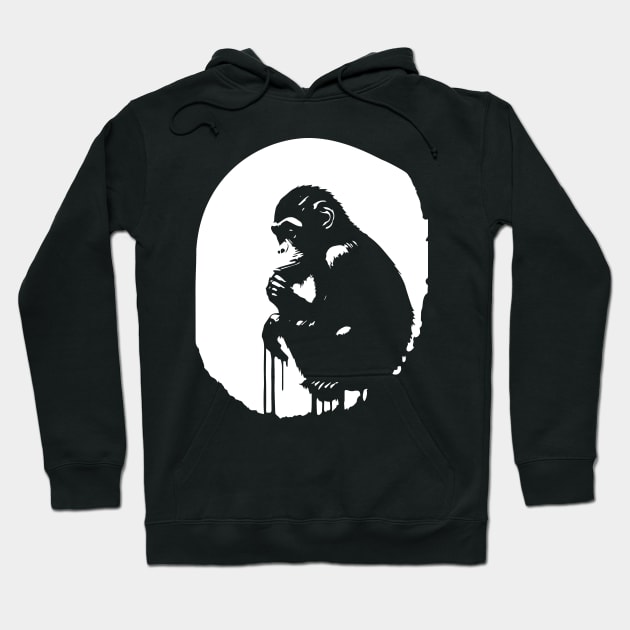 monkey thinking Hoodie by lkn